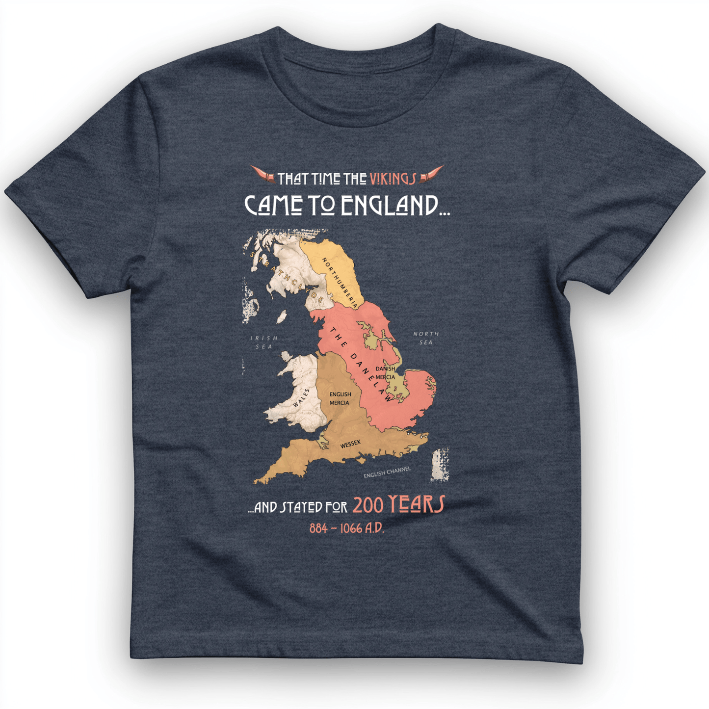 Vikings In England T-Shirt Heather Navy / S