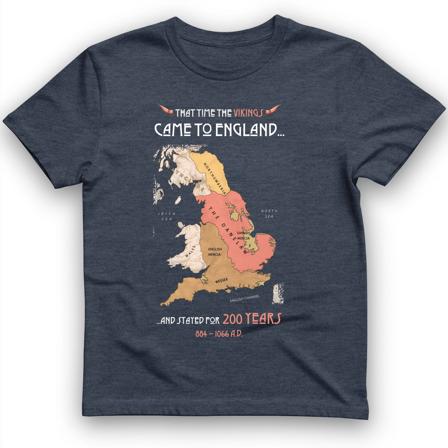 Vikings In England T-Shirt Heather Navy / S