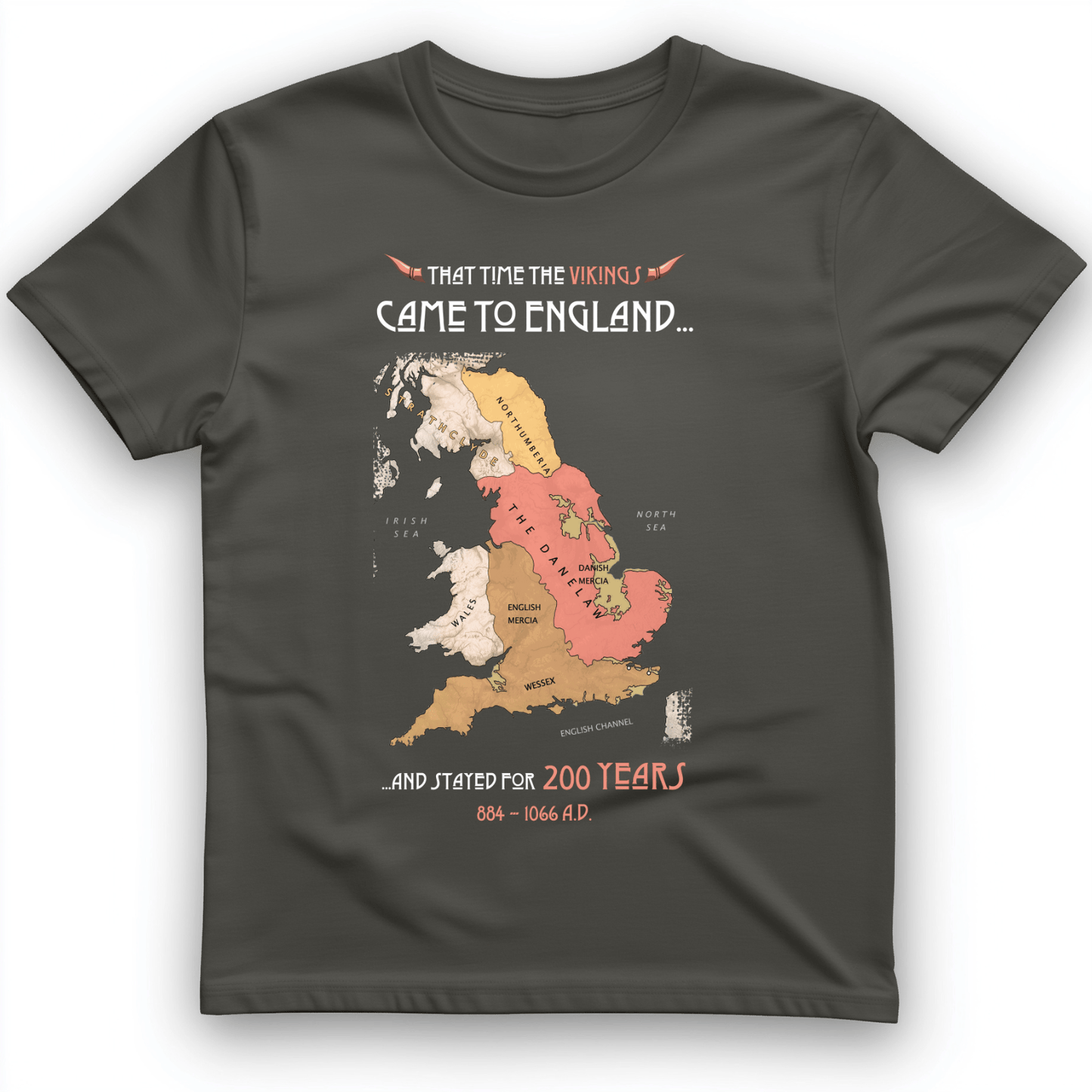Vikings In England T-Shirt Charcoal / S