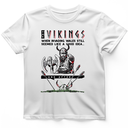 Vikings Never Defeated Wales T-Shirt White / S