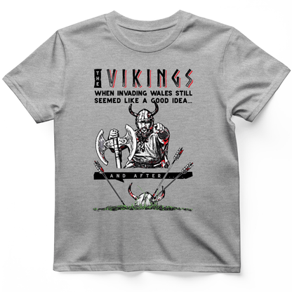 Vikings Never Defeated Wales T-Shirt Sport Grey / S
