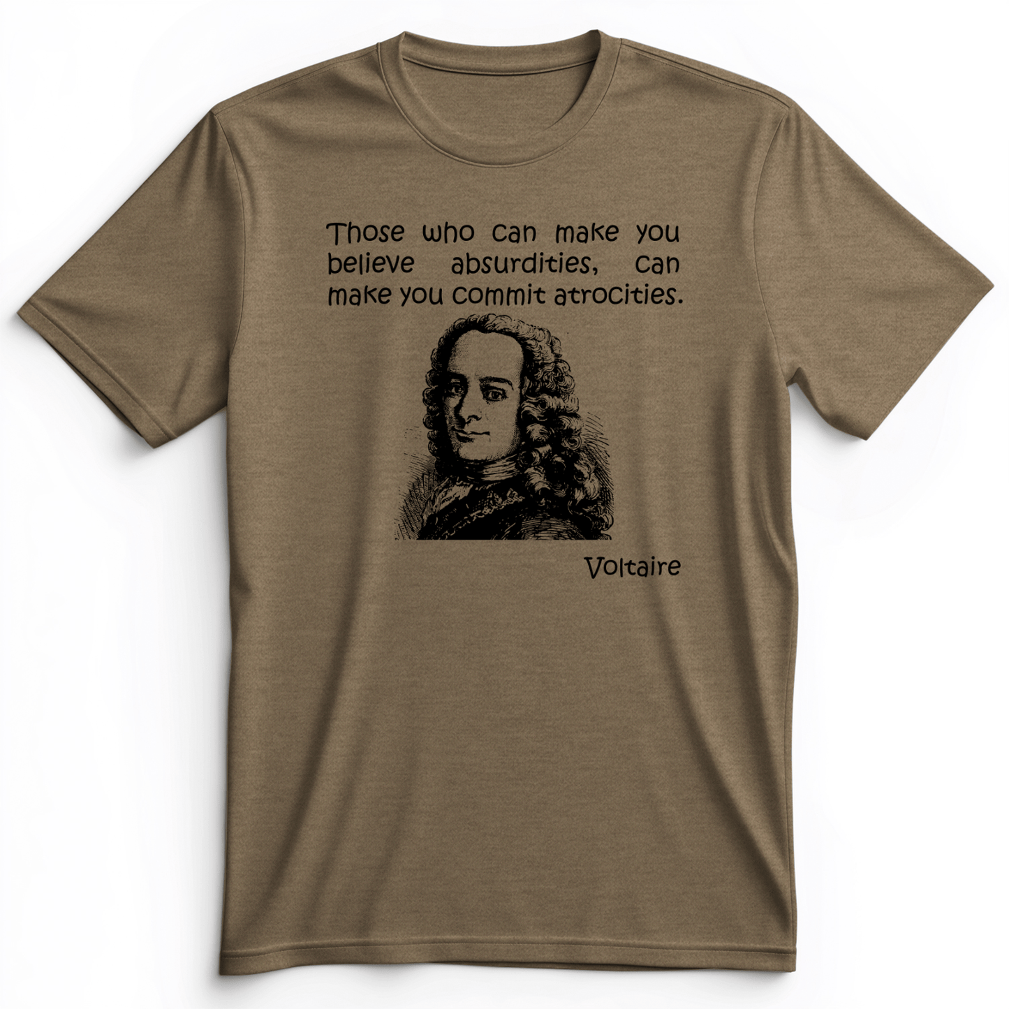 Voltaire Absurdities Premium Tee Heather Olive / S