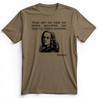 Voltaire Absurdities Premium Tee Heather Olive / S