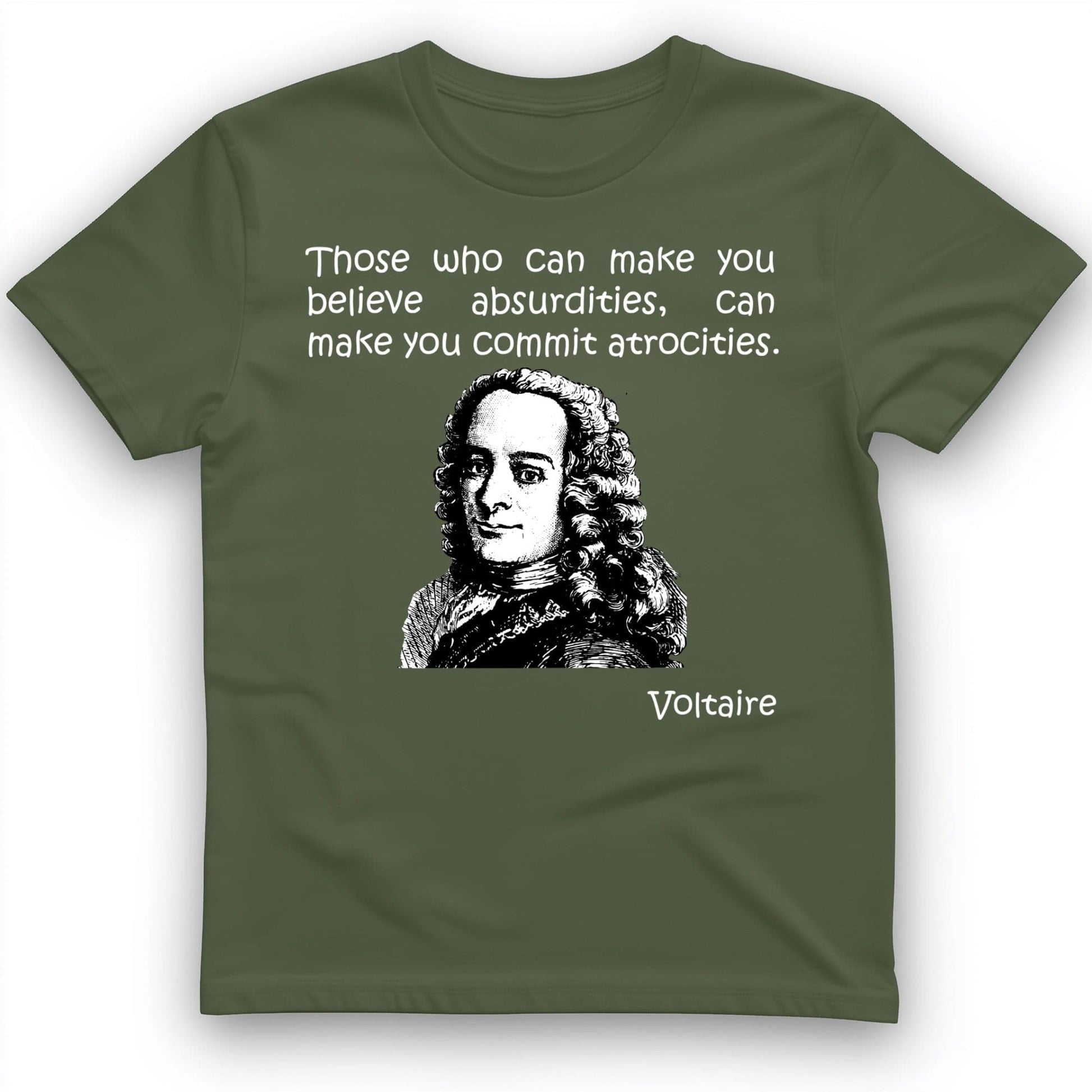 Voltaire Absurdities T-Shirt Military Green / S
