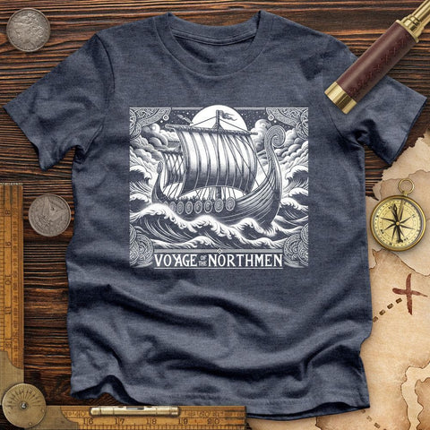 Voyage Of The Northmen High Quality Tee Heather Navy / S
