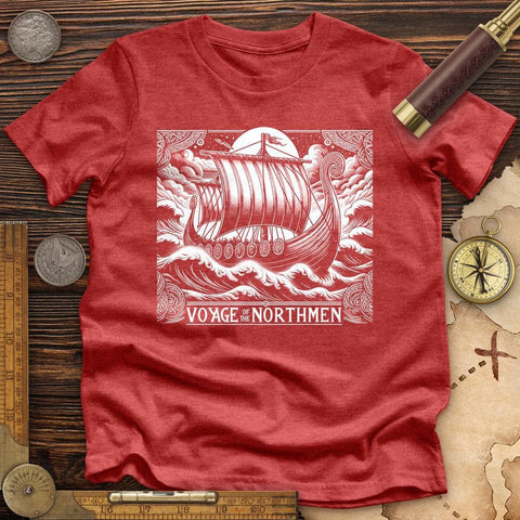 Voyage Of The Northmen High Quality Tee Heather Red / S