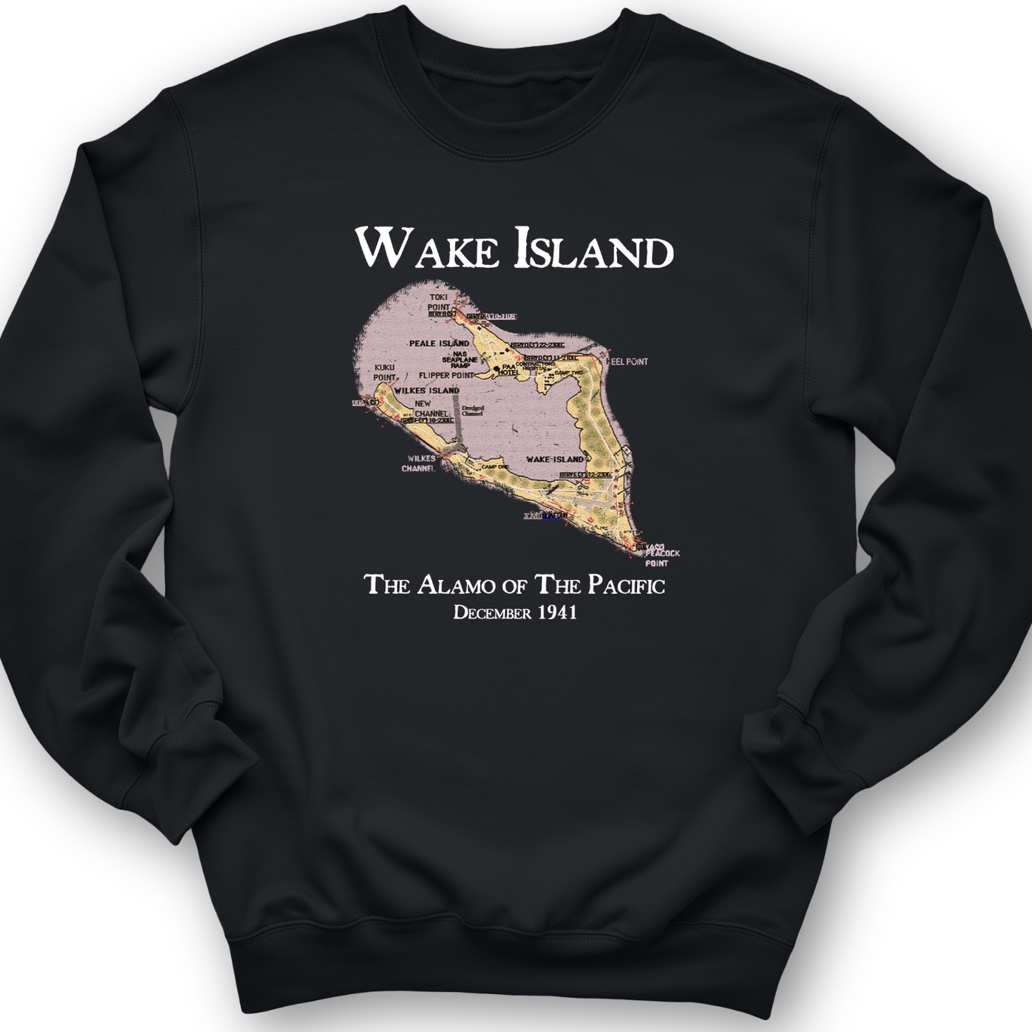 Wake Island Crewneck Black / S