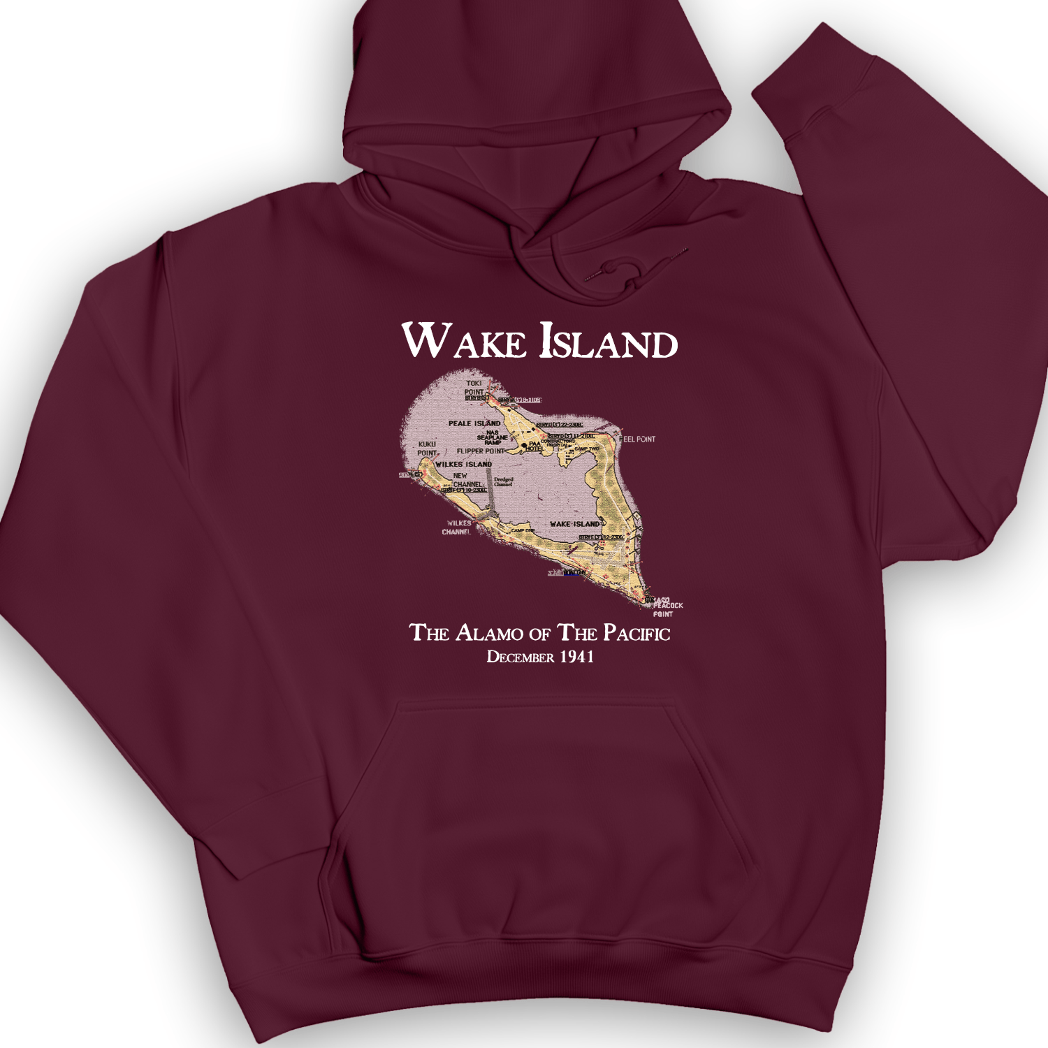 Wake Island Hoodie Maroon / S