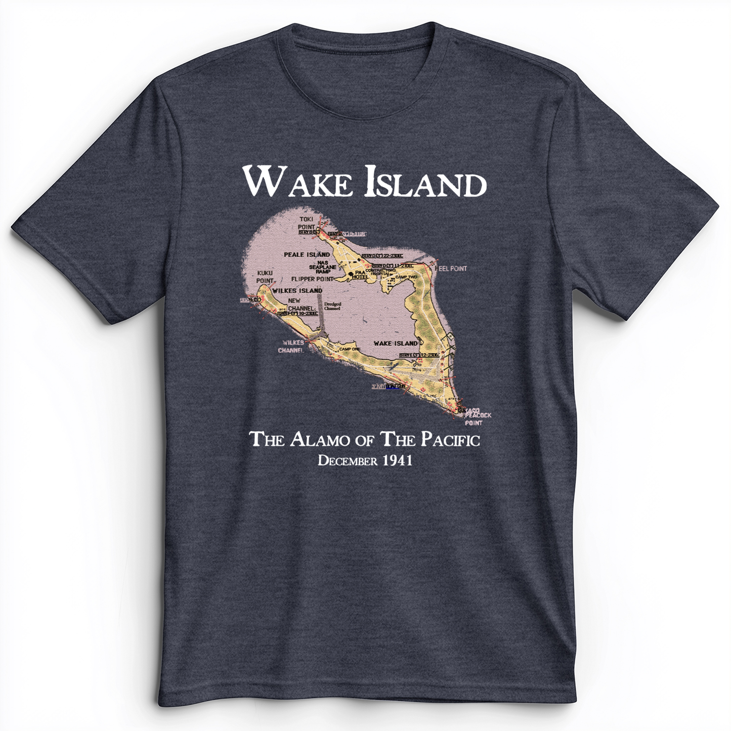 Wake Island Premium Tee Heather Navy / S