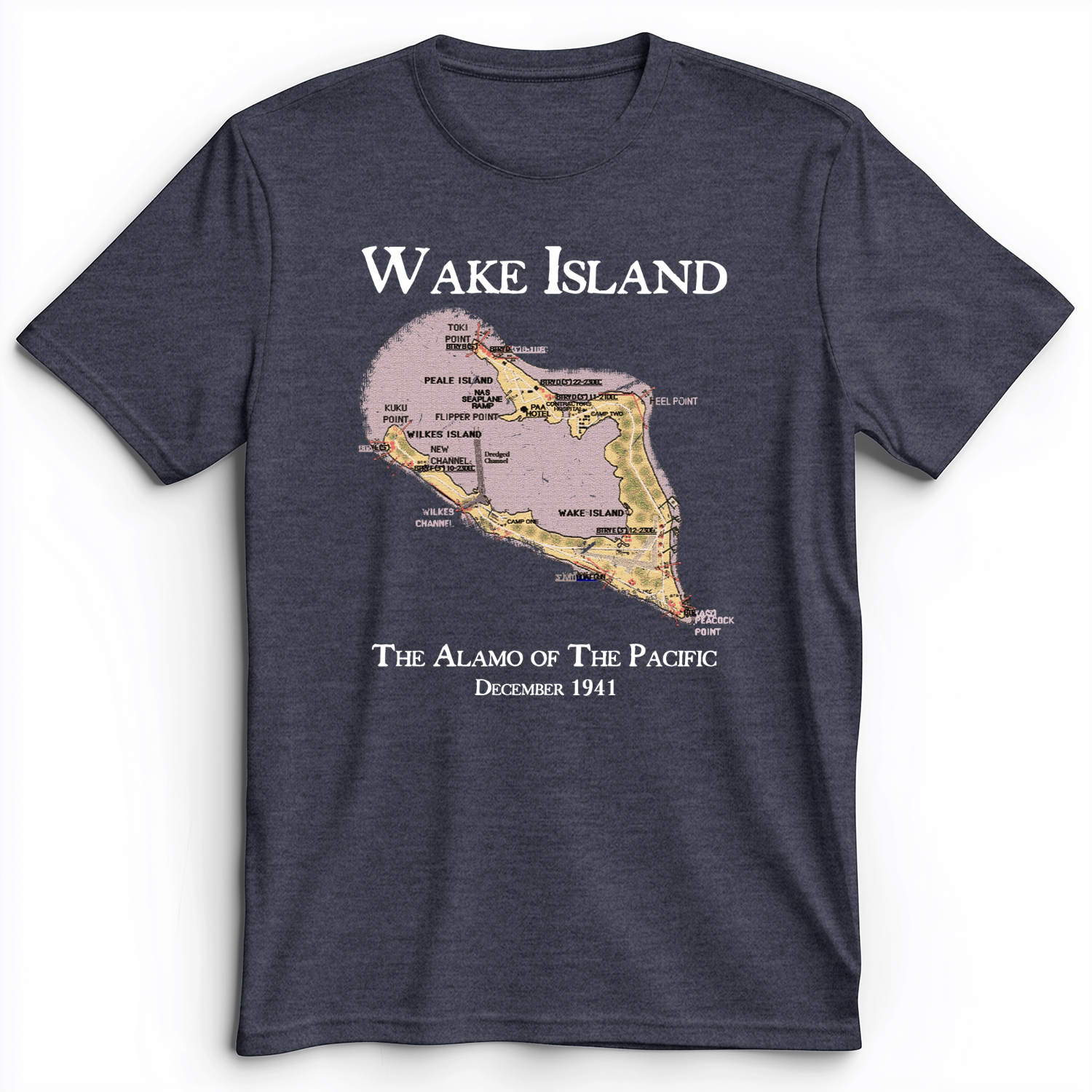 Wake Island Premium Tee Heather Navy / S