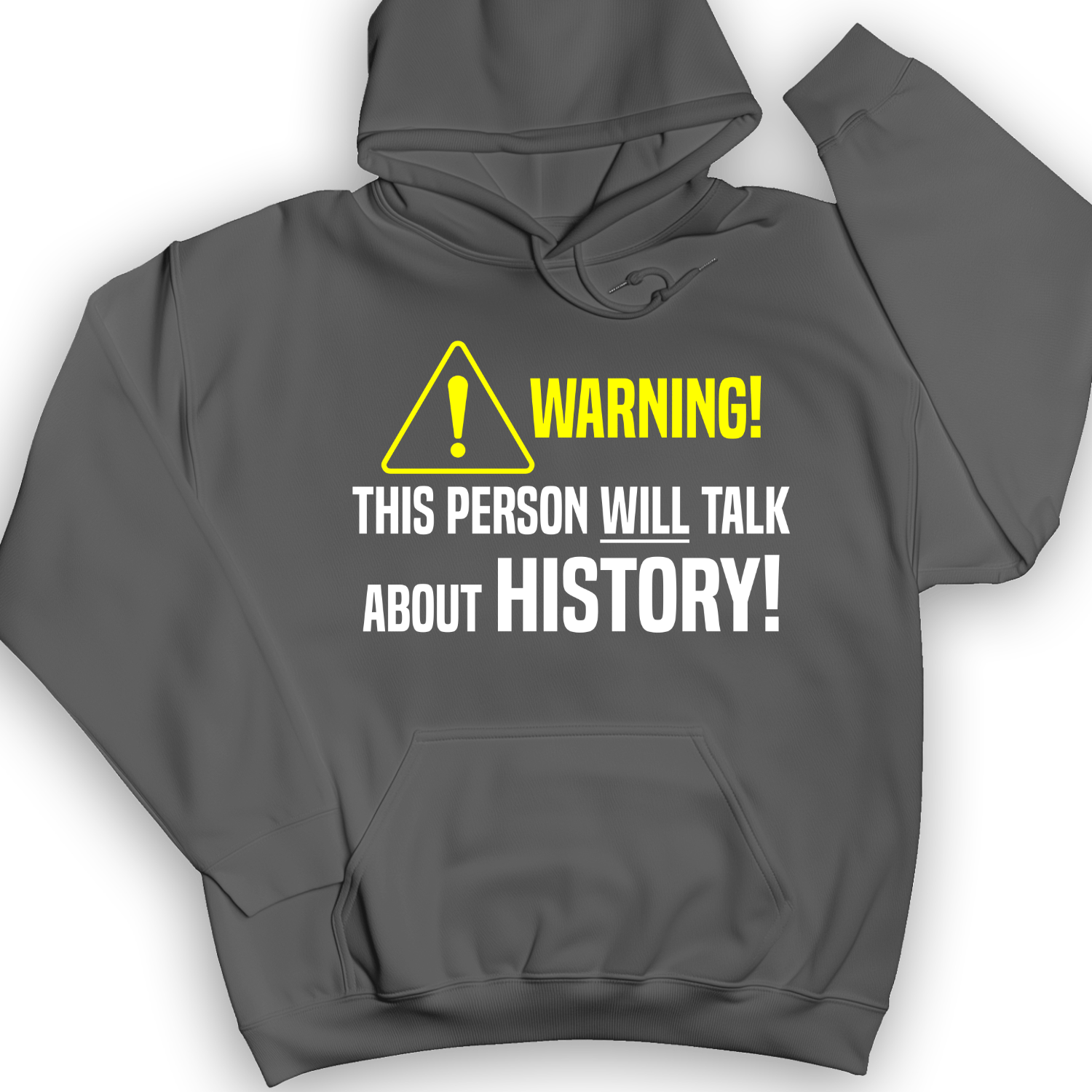 Warning Will Talk History Hoodie Charcoal / S