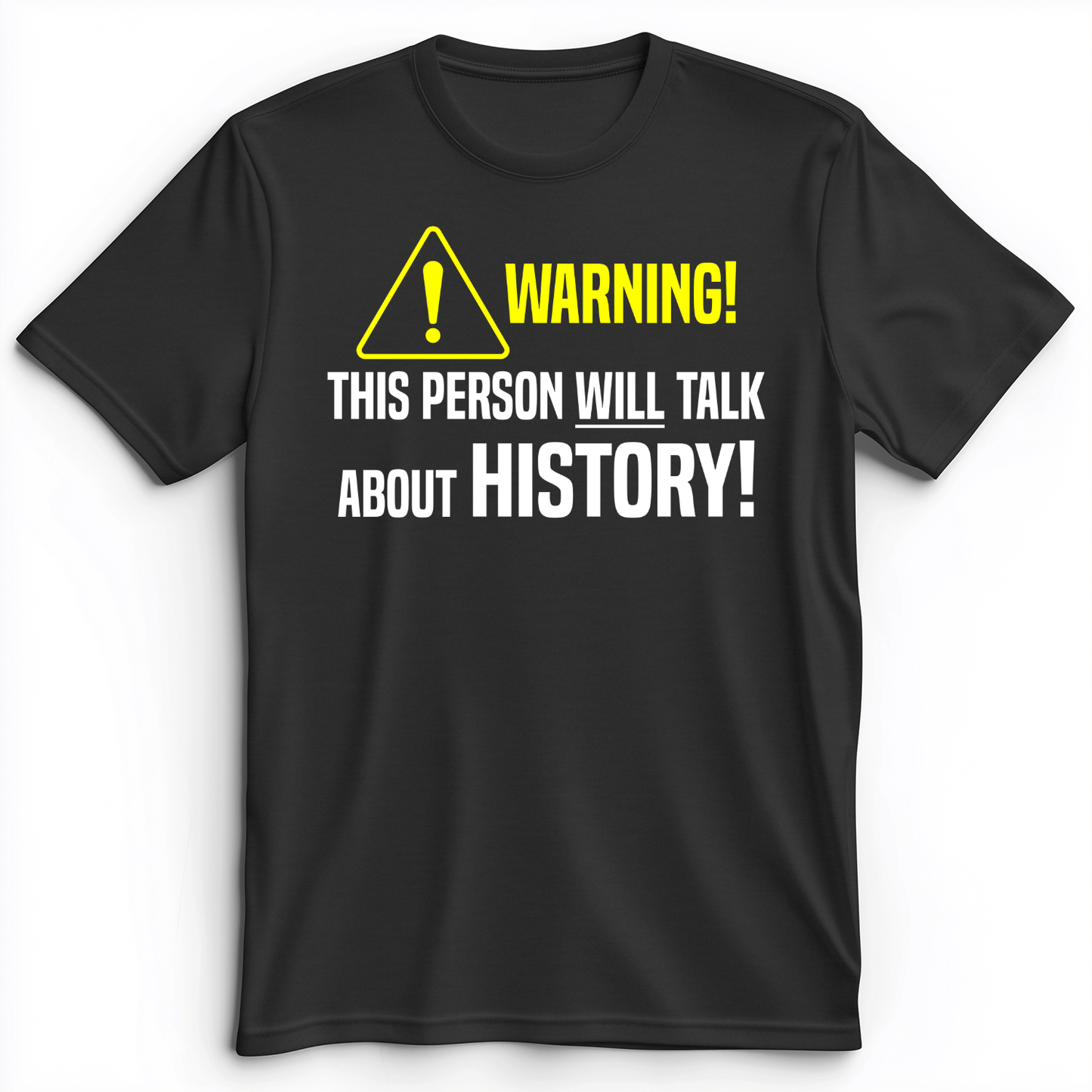 Warning Will Talk History Premium Tee Dark Grey Heather / S