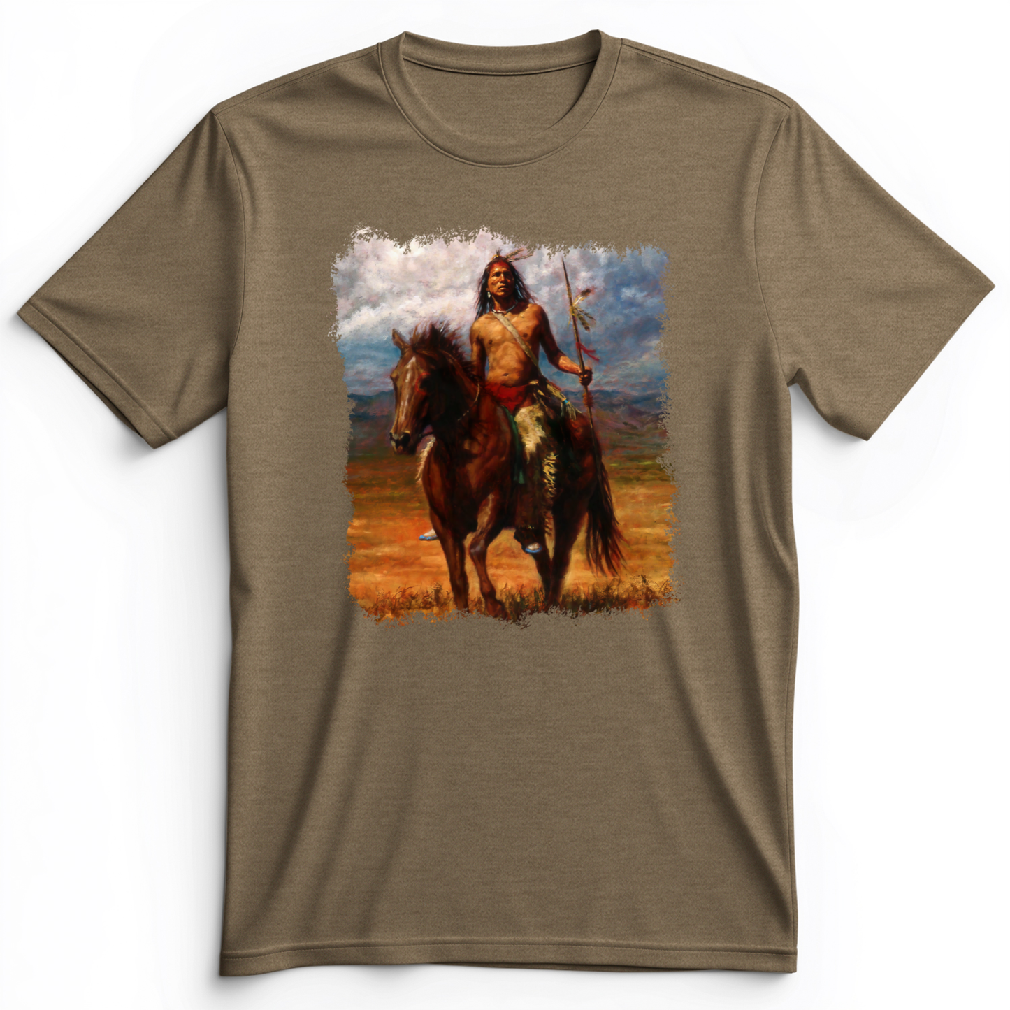 Warrior Horse Premium Tee Heather Olive / S