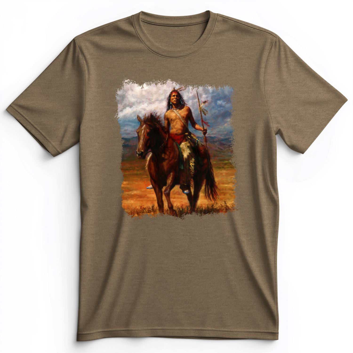 Warrior Horse Premium Tee Heather Olive / S