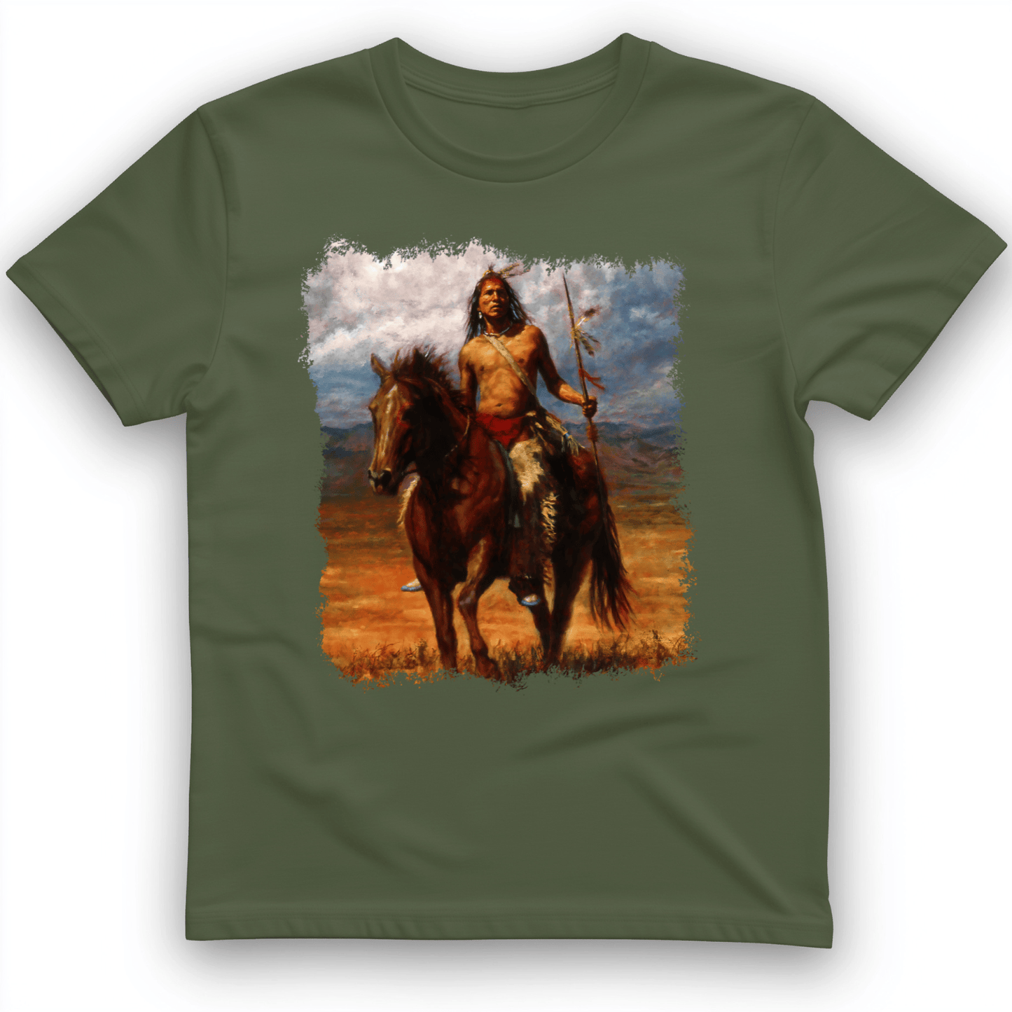 Warrior Horse T-Shirt Military Green / S