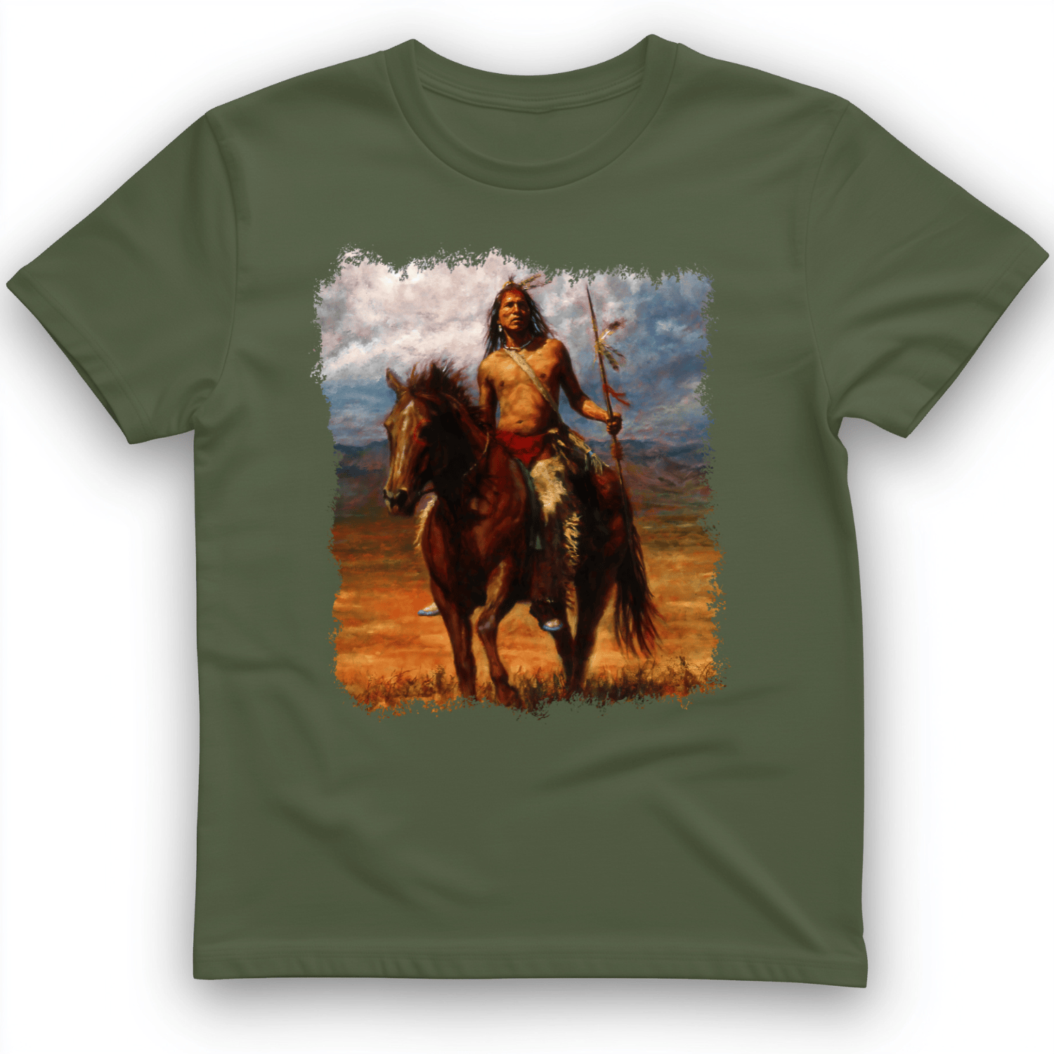 Warrior Horse T-Shirt Military Green / S