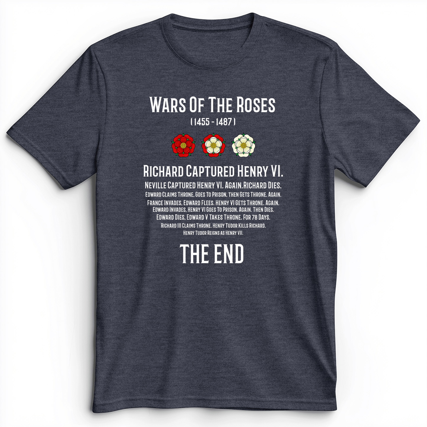 Wars Of The Roses Premium Tee Heather Navy / S
