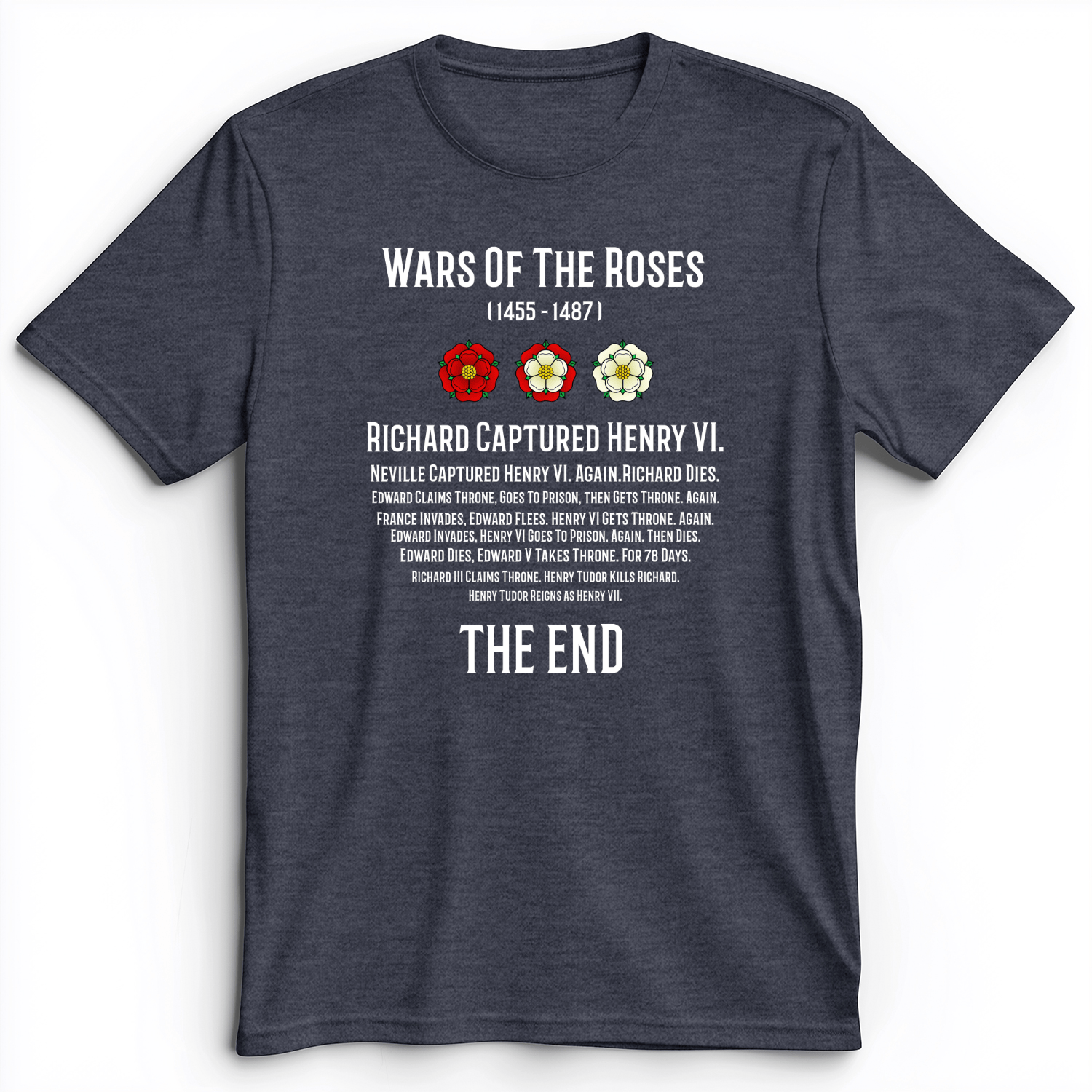 Wars Of The Roses Premium Tee Heather Navy / S