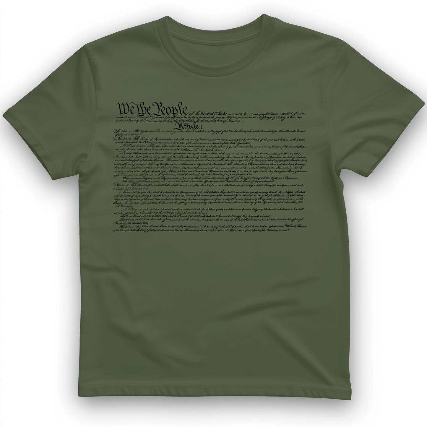 We the People Constitution T-Shirt Military Green / S