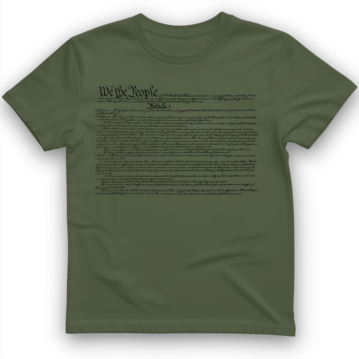 We the People Constitution T-Shirt Military Green / S