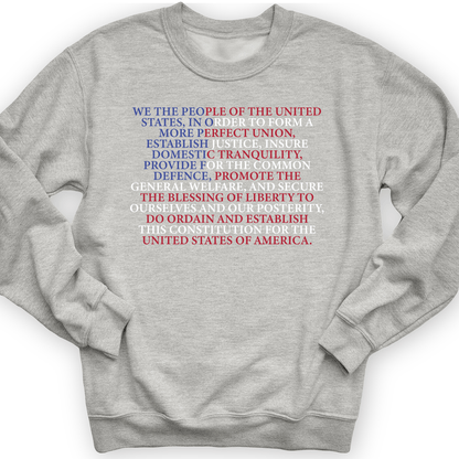 We The People Flag Crewneck Sport Grey / S
