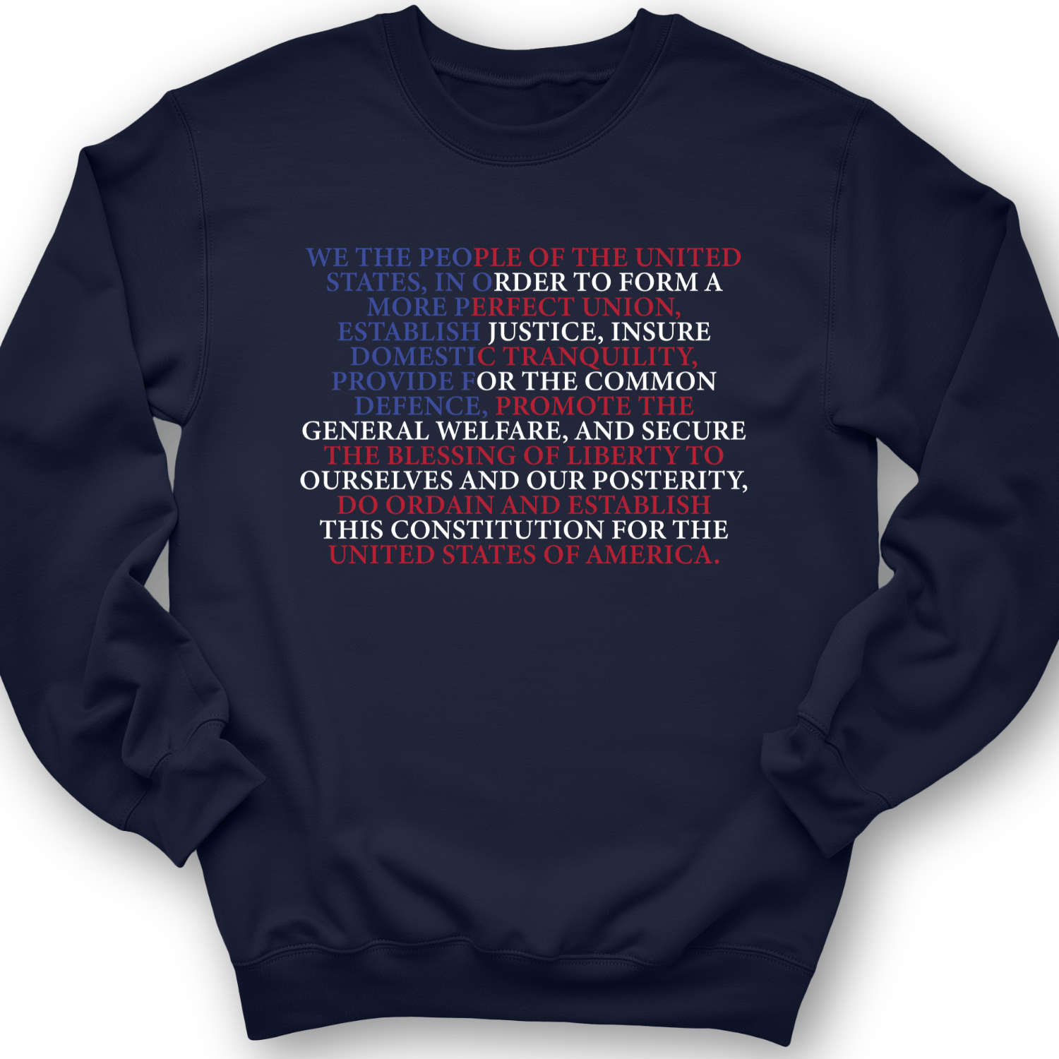 We The People Flag Crewneck Navy / S