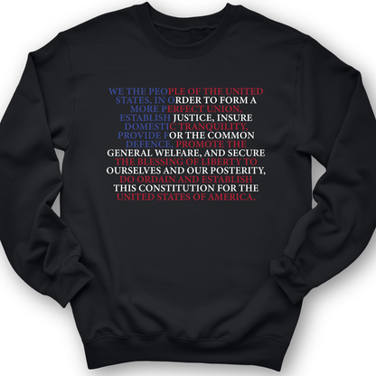 We The People Flag Crewneck Black / S