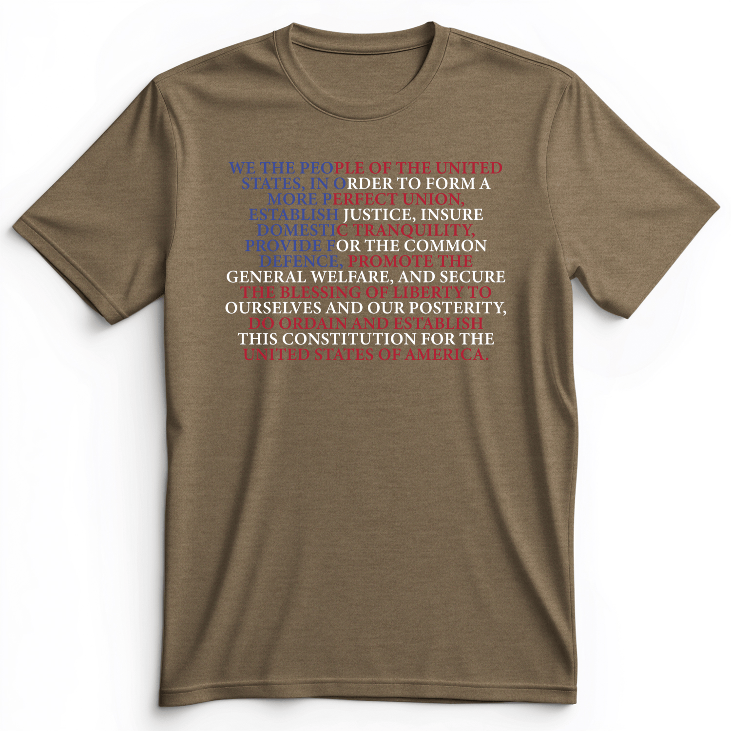 We The People Flag Premium Tee Heather Olive / S