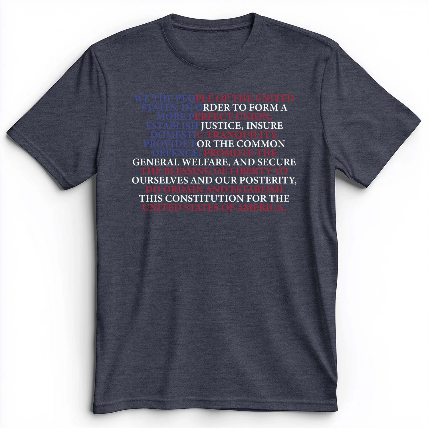 We The People Flag Premium Tee Heather Navy / S