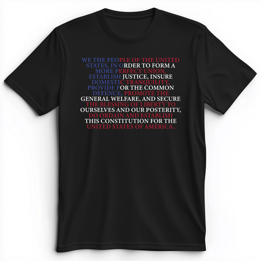 We The People Flag Premium Tee Black / S