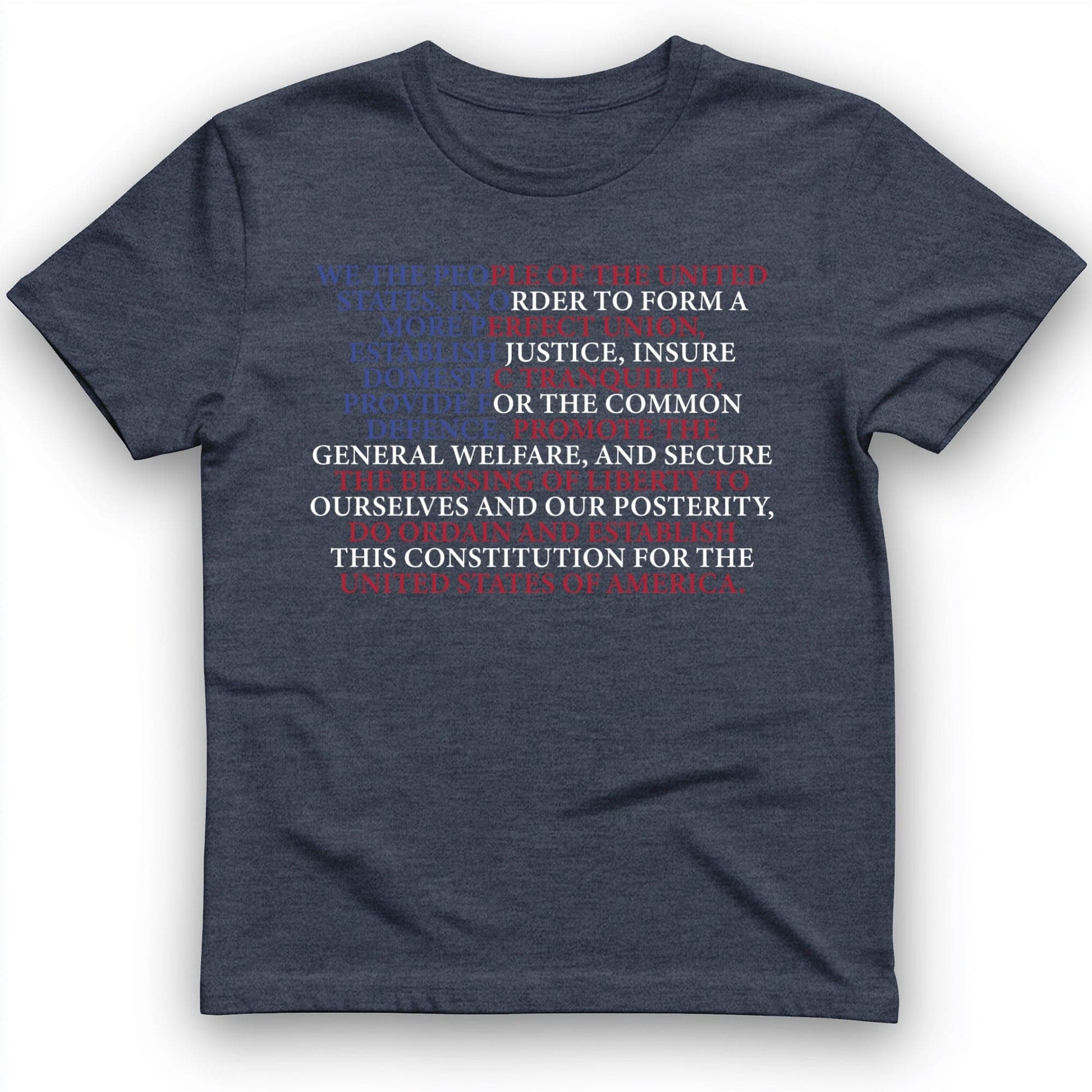 We The People Flag T-Shirt Heather Navy / S