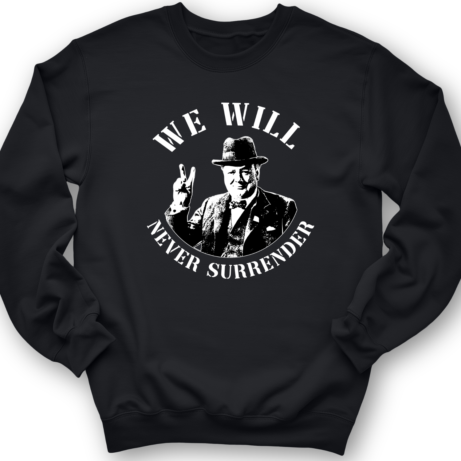 We Will Never Surrender Crewneck Black / S