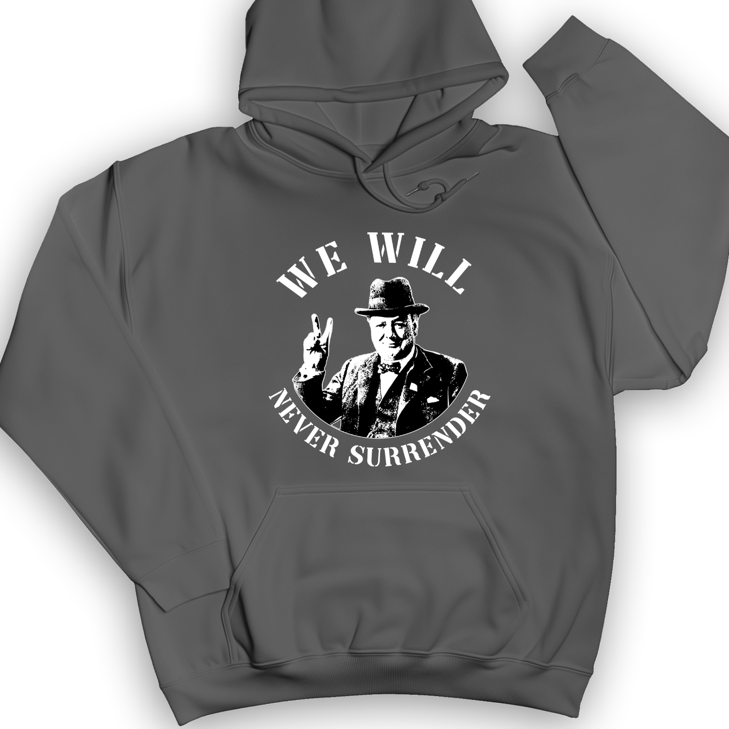 We Will Never Surrender Hoodie Charcoal / S