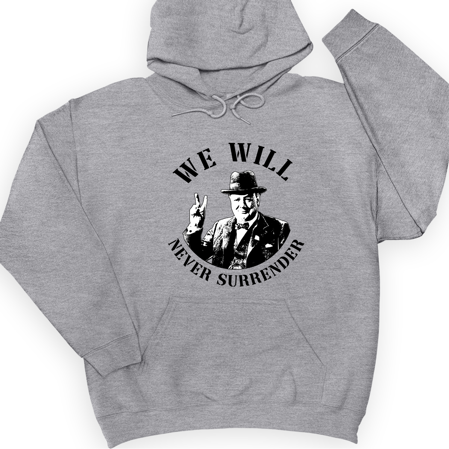 We Will Never Surrender Hoodie Sport Grey / S