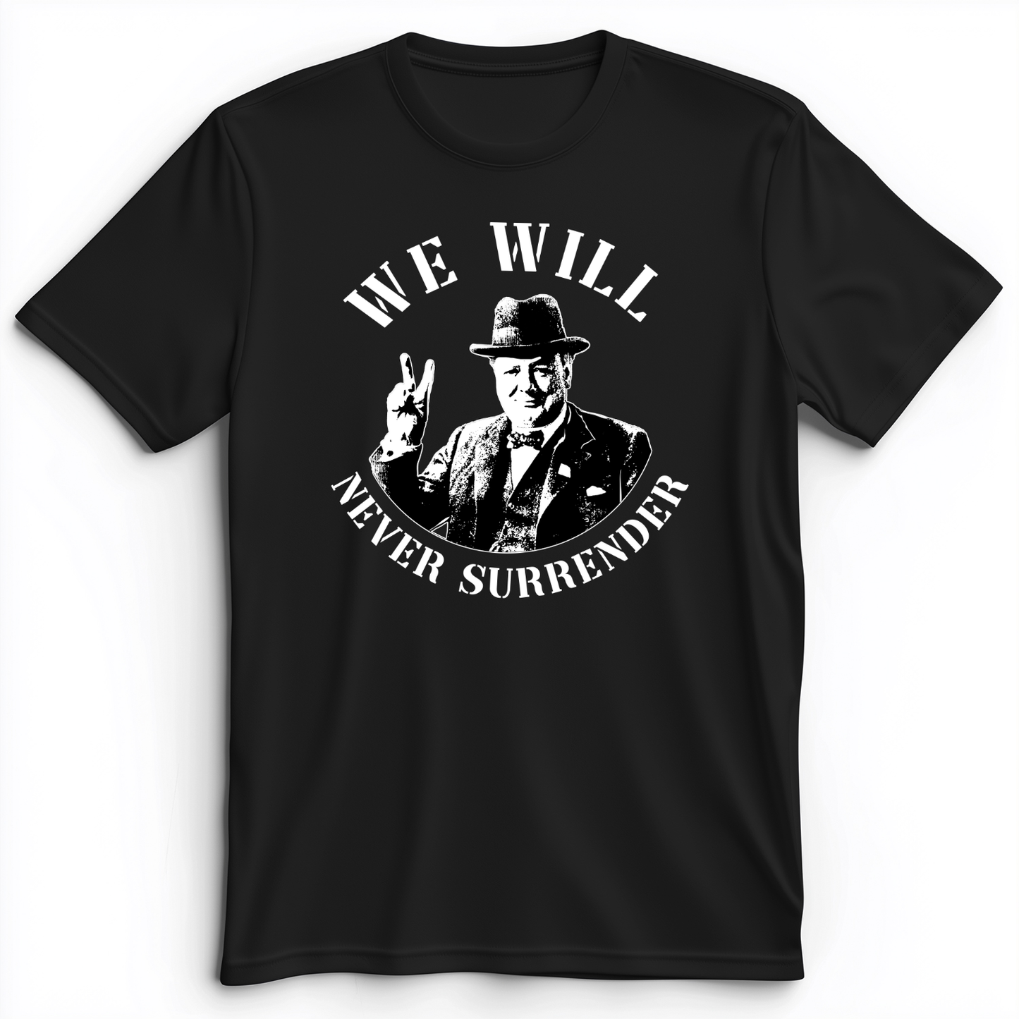 We Will Never Surrender Premium Tee Black / S