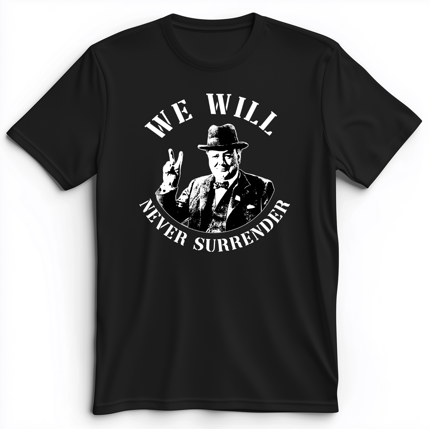We Will Never Surrender Premium Tee Black / S