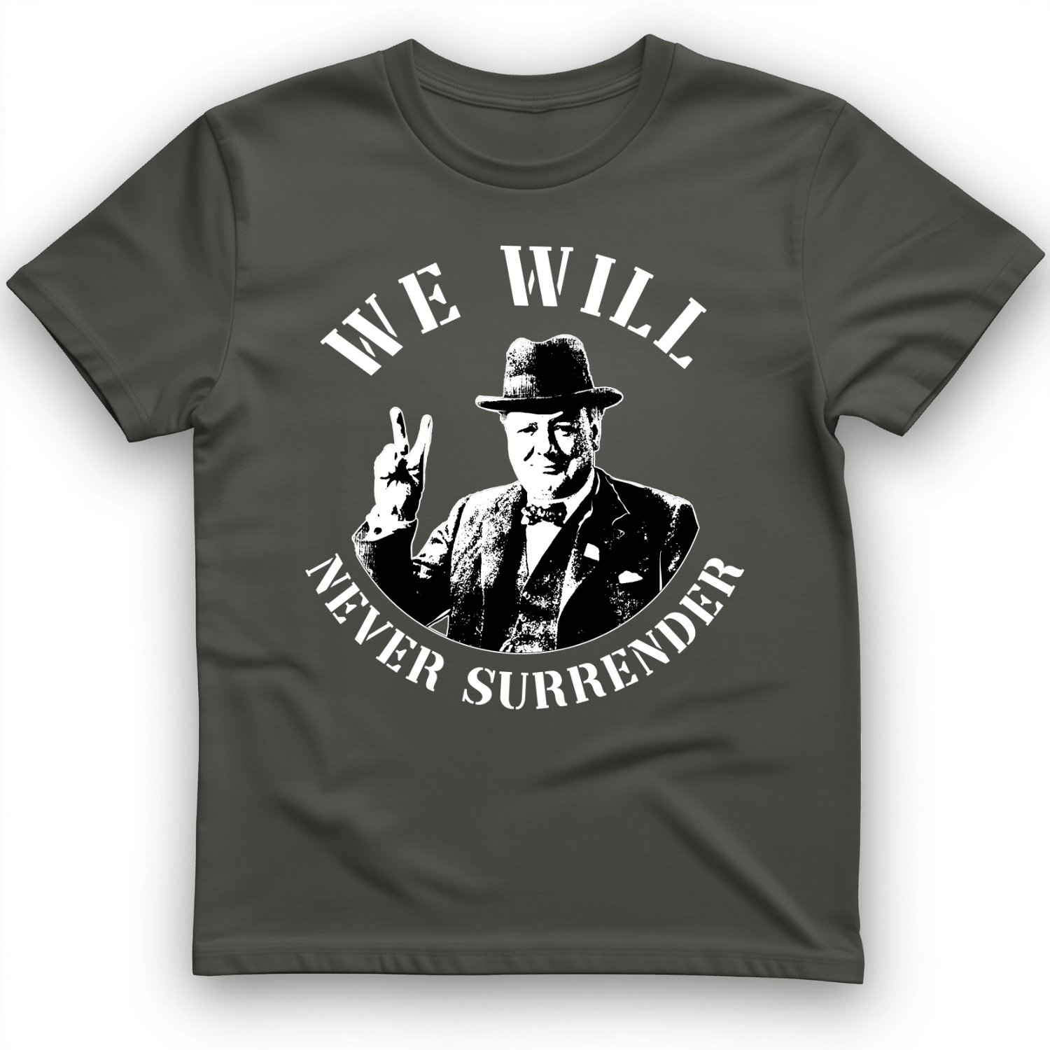 We Will Never Surrender T-Shirt Charcoal / S