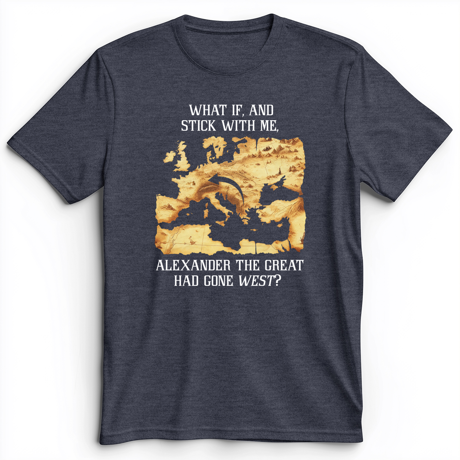 What If Alexander Premium Tee Heather Navy / S