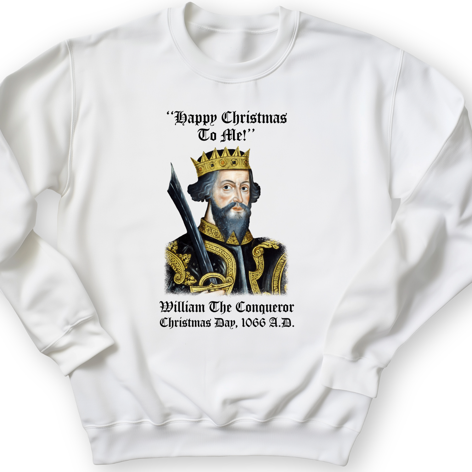 William the Conqueror Crowned Crewneck White / S