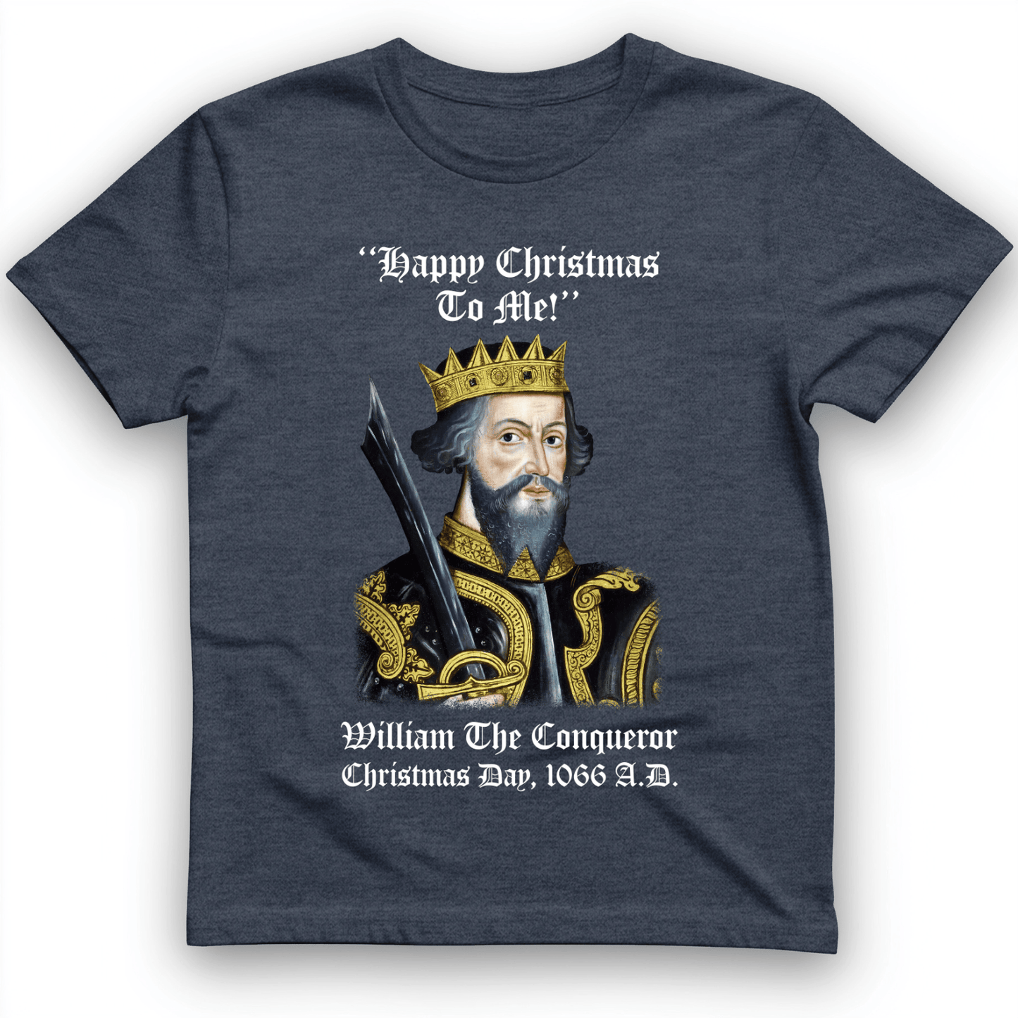 William the Conqueror Crowned T-Shirt Heather Navy / S