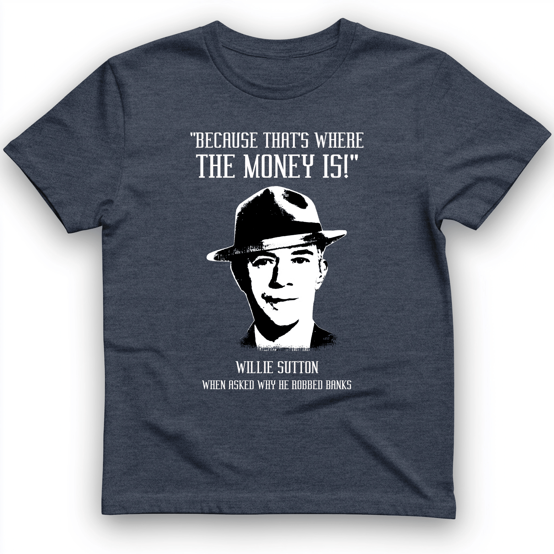 Willie Sutton T-Shirt Heather Navy / S