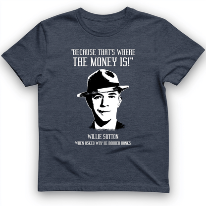 Willie Sutton T-Shirt Heather Navy / S