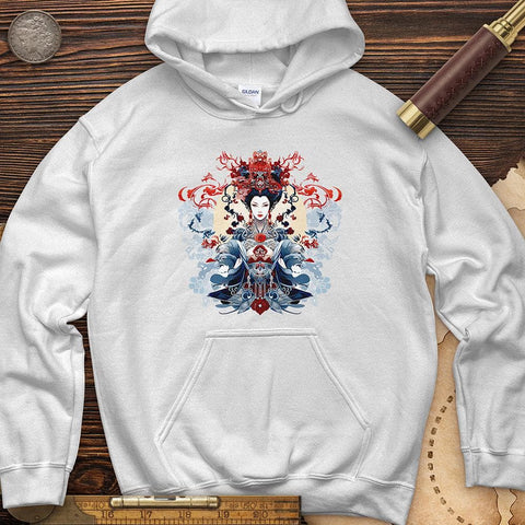 Woman Holding an Ornament Hoodie White / S
