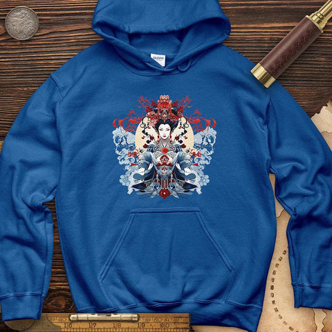 Woman Holding an Ornament Hoodie Royal / S
