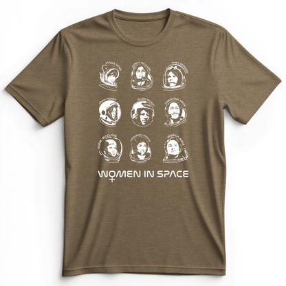 Women In Space Premium Tee Heather Olive / S