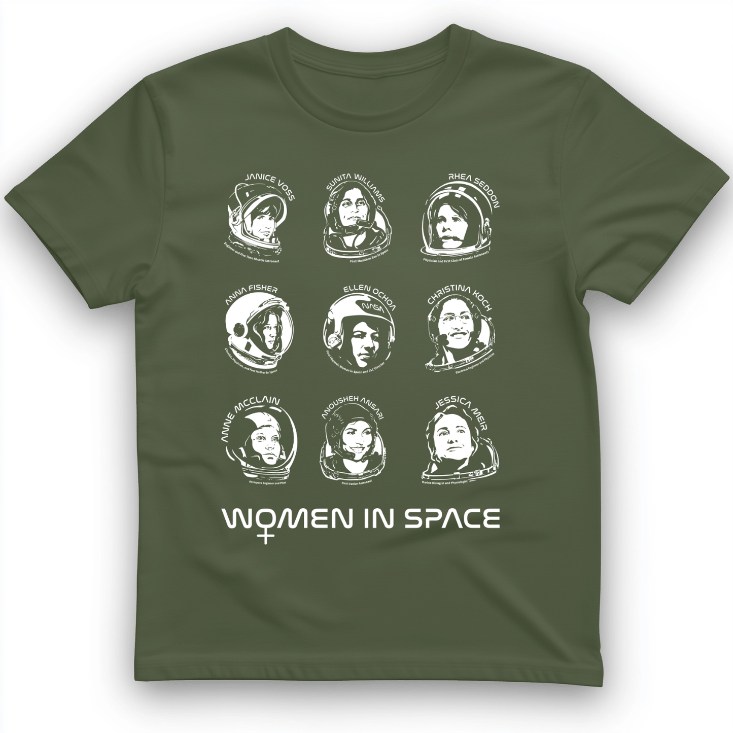 Women in Space T-Shirt Military Green / S