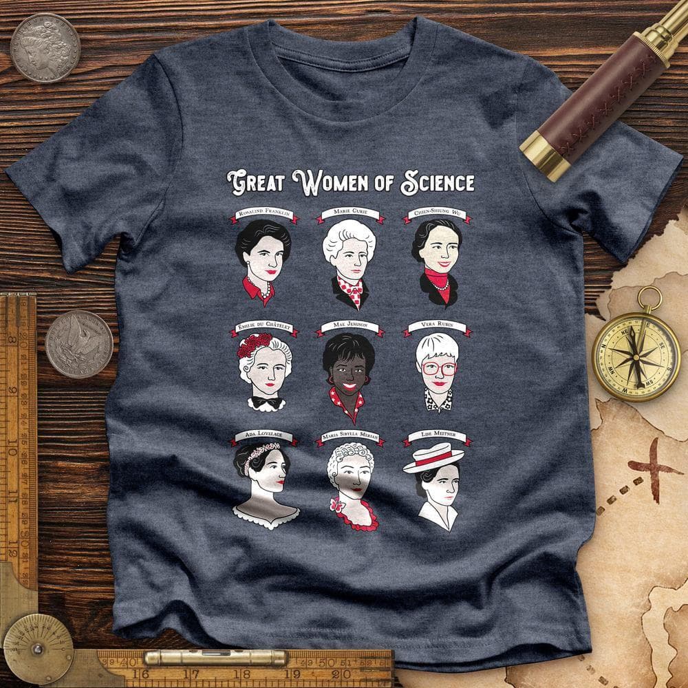 Women Of Science Premium Quality Tee Heather Navy / S
