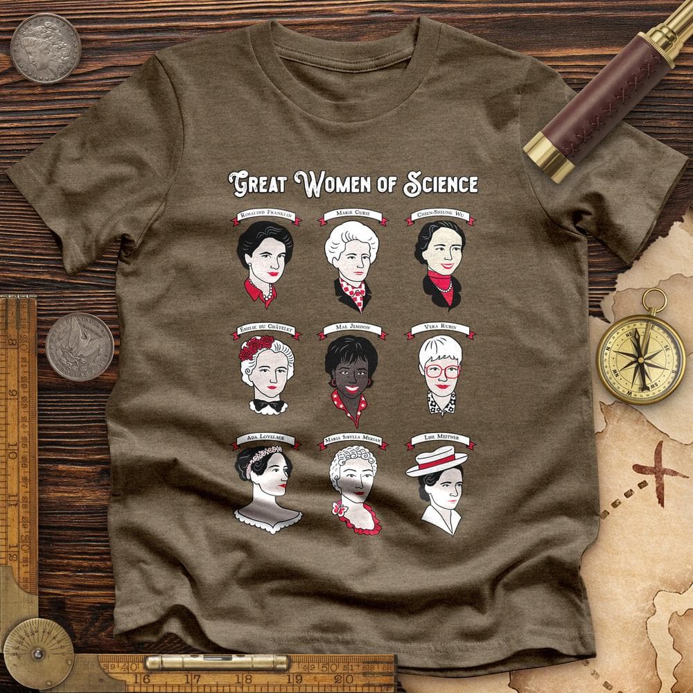 Women Of Science Premium Quality Tee Heather Olive / S