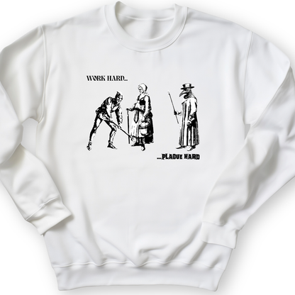 Work Hard Plague Hard Crewneck White / S