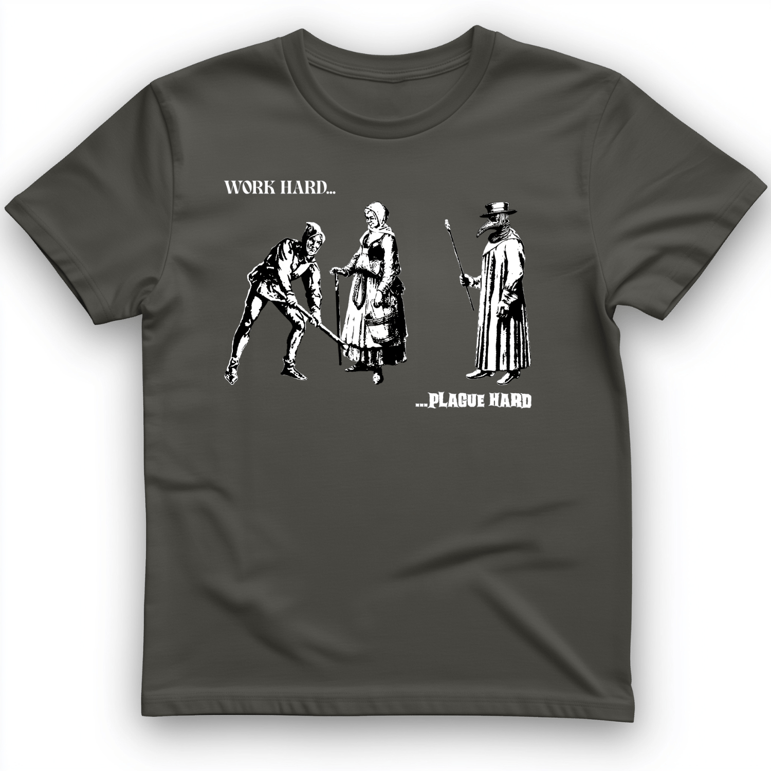 Work Hard Plague Hard T-Shirt Charcoal / S